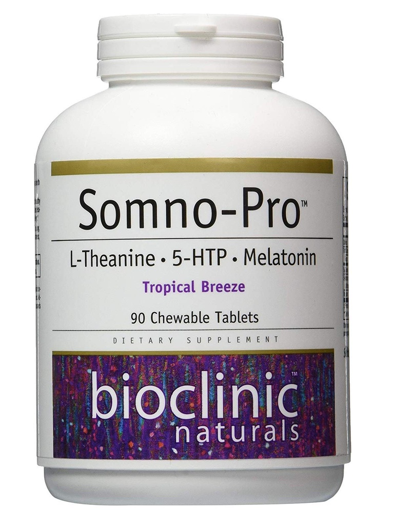Bioclinic Naturals Somno-Pro L-Theanine - 5-HTP - Melatonin Tropikal Breeze 90 Chewable Tabletler