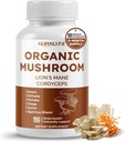 Organik Mushroom 10in-1 Formula - Lion's Mane, Cordyceps Reishi, Shiitake, Maitake, Chaga, Non-GMO, Gluten-Free, Soy-Free (150 Kont)
