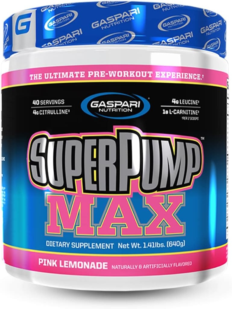 Gaspari Beslenme SuperPump MAX, The Ultimate Pre Workout Toz, Sustained Energy Preworkout, Nitrik Oksit, Muscle growth, Recovery & Replenishes Electrolytes (Pink Lemonade)