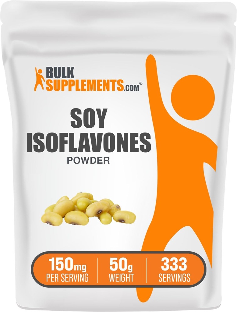BulkSupplies.com Σόγια Ισοφλαβόνες Σκόνη - Σόγια Ισοφλαβόνες 150mg, Ισοφλαβόνες συμπλήρωμα για τις γυναίκες - για την υποστήριξη των οστών, καθαρό & χωρίς γλουτένη - 150mg ανά υπηρεσία, 50g (1.8 oz)