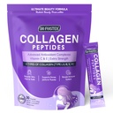 DRFOSTER Collagen-Peptides-Powder-Packets - Multi Type I II III V X Collagen for Women with Antioksit + Vitamin C & E for Skin, Hair, Nail & Ortak, Non-GMO, 30 Stick Packs