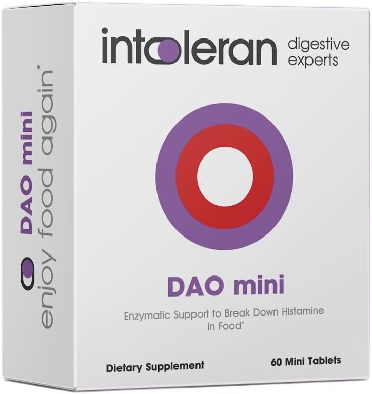Toleran DAO Mini Digestive Enzymes - 60 Tabletler | Histamine intolerance & DAO Deficiency | Sağlıklı Histamine Seviyeleri | 30.000 HDU Pure Diamine Oxidase (DAO) Enzyme | Kaplaması
