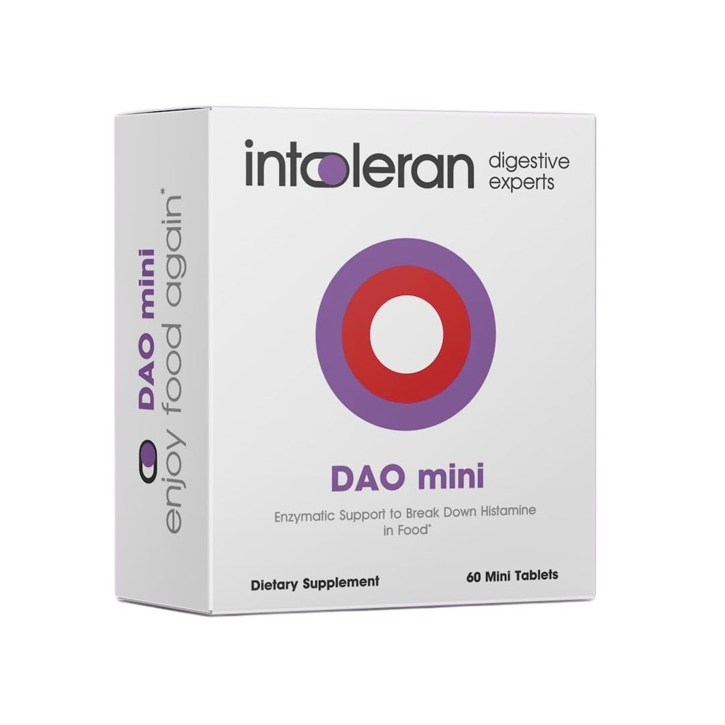 Toleran DAO Mini Digestive Enzymes - 60 Tabletler | Histamine intolerance & DAO Deficiency | Sağlıklı Histamine Seviyeleri | 30.000 HDU Pure Diamine Oxidase (DAO) Enzyme | Kaplaması