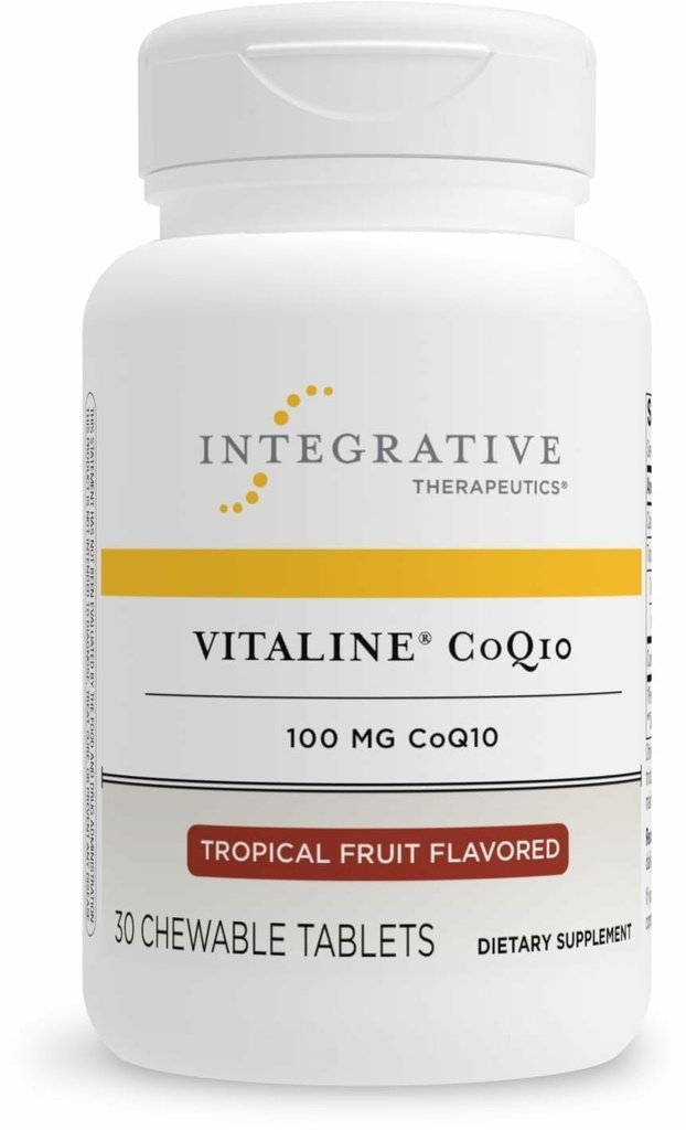 Bütünleştirici Tedaviler Vitaline CoQ10 100 mg - Beyin Sağlık Desteği Yetişkinler için Tamam * - Destekler Kalp Sağlığı * - Süt-Free - Tropikal Meyveler Ölmüş, 30 Chewable Tabletler (30 Hizmetler)