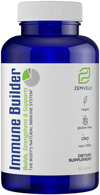 Immune Builder Capsule Supplement | Great for Traveling | Great for Teachers | Great for Health Workers / Immune Support | Build Immune System with 2 Capsules, 2X Daily | Çocuklar için Güvenli