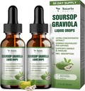 (2 πακέτα) Αμιγής Soursop Graviola Liquid Drop Support Digestive Skin Health, Sleep & Antioxidant - Oil Guanabana Organic Leaf Exact Soursop Bitters Liquid Drops, Natural Flavor, Non-GMO, Vegan, 4 Fl Oz