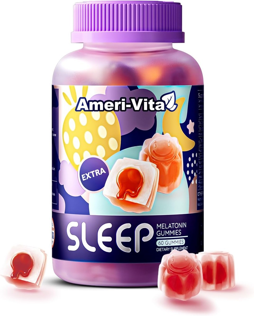 Yetişkinler için uyku Gummies, Melatonin 3 mg, L theanine, Ashwagandha, Gluten Free, Sugar-Free, Strawberry Flavor 60 Count Count Count Kont