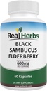 Real Herbs Elderberry Extract - 325 mg of Elderberries Standardized to% 5 Flavonoids with 275 mg of Elderberry Meyve 5: 1 - Boosts Immunity - 60 Vegetarian Capsules