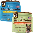 Natural Dog Company Dog Συμπληρώματα για Seniors & Active Dogs - Πολυβιταμίνες Chews & Hip & Joint Relief - Πλήρης Διατροφική Υποστήριξη για Κοινή Υγεία, Βιταμίνες για Σκύλους, Ενέργεια, & Ζωτικότητα