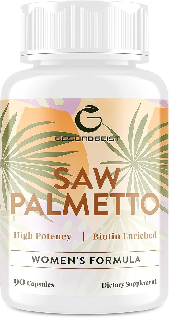 Kadın Saç Kaybı için Palmetto - 5in-1 Mix for Hair growth, Skin & Nails, Urinary Wellness - Ekstra Güçlü Saw Palmetto Supplement - 90 Capsules