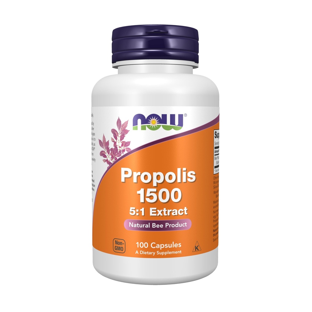 Şimdi Gıdalar Tamamlar, Propolis 1,500 mg ile 5:1 Yoğun, Doğal Arı Ürün, 100 Veg Capsules