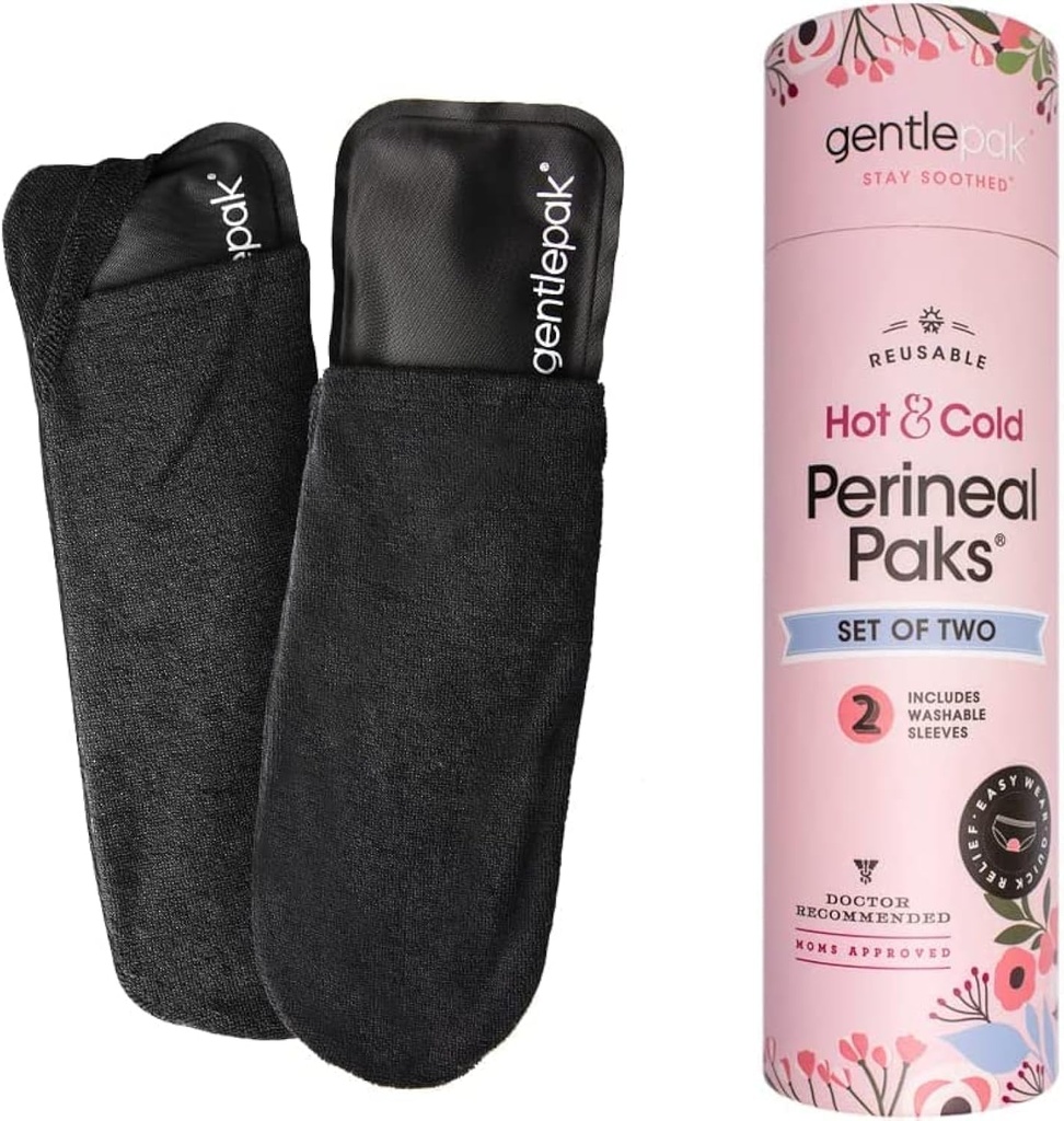Gentlepak Reuseable Perineal Ice & Heat Paks με Washable μανίκια για Postpartum, Εγκυμοσύνη & Αιμορραγικό άλγος ανακούφιση, Multi Use Παιδιά, Μύες, Κολπική δυσφορία (2-Pack Tube)