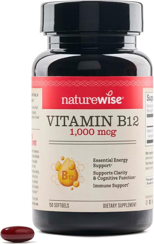 Doğa B12 1000 mcg - Enerji Metabolism, Ruh Clarity, Nervous System Health - Easy-to-Swallow, Soy & Gluten-Free, Non-GMO - 150 Kont[150-Day Supply]