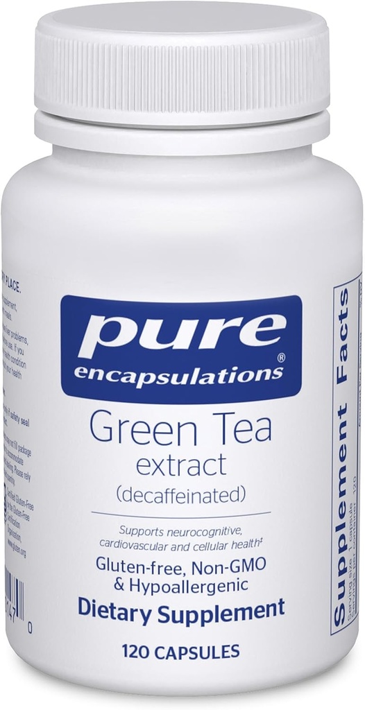 Pure Encapsulations Green Tea Extract (Decaffeinated) | Vücuttaki Tüm Hücreler için Hipoallerjen Antioksi Desteği* | 120 Capsules