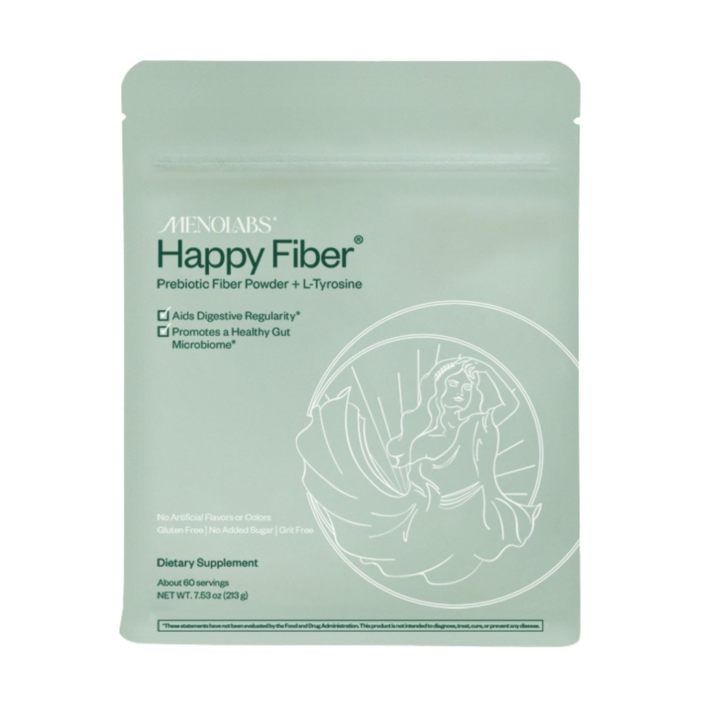 MENOLABS Happy Prebiyotik Fiber Supplement - 60 Hizmetler (213 g) - Kadınlar için uzmanlaşmış Menopause Supplements, L-Tyrosine ile