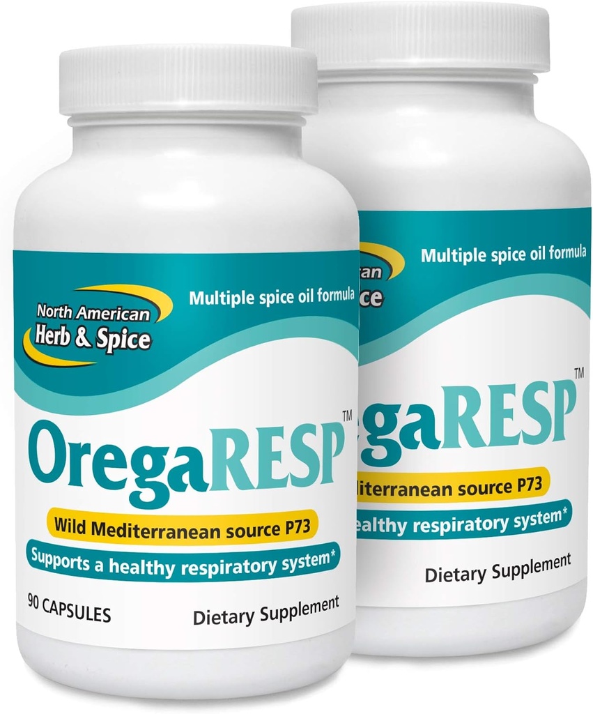 NORTH AMERICAN HERB & SPICE OregaResp P73-90 Capsules - Pack of 2 - Supports Immune & Respiratory Health - Most Spice Oil Complex with Oreganol P73 Orega
