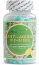 Anti-Aging Gummies, Yeni Skin Hücreleri Üretimi Rejuvenation, Anti-Wrinkle ve Skin Şirketness Desteği, Lemon Flavor, 60 Kont