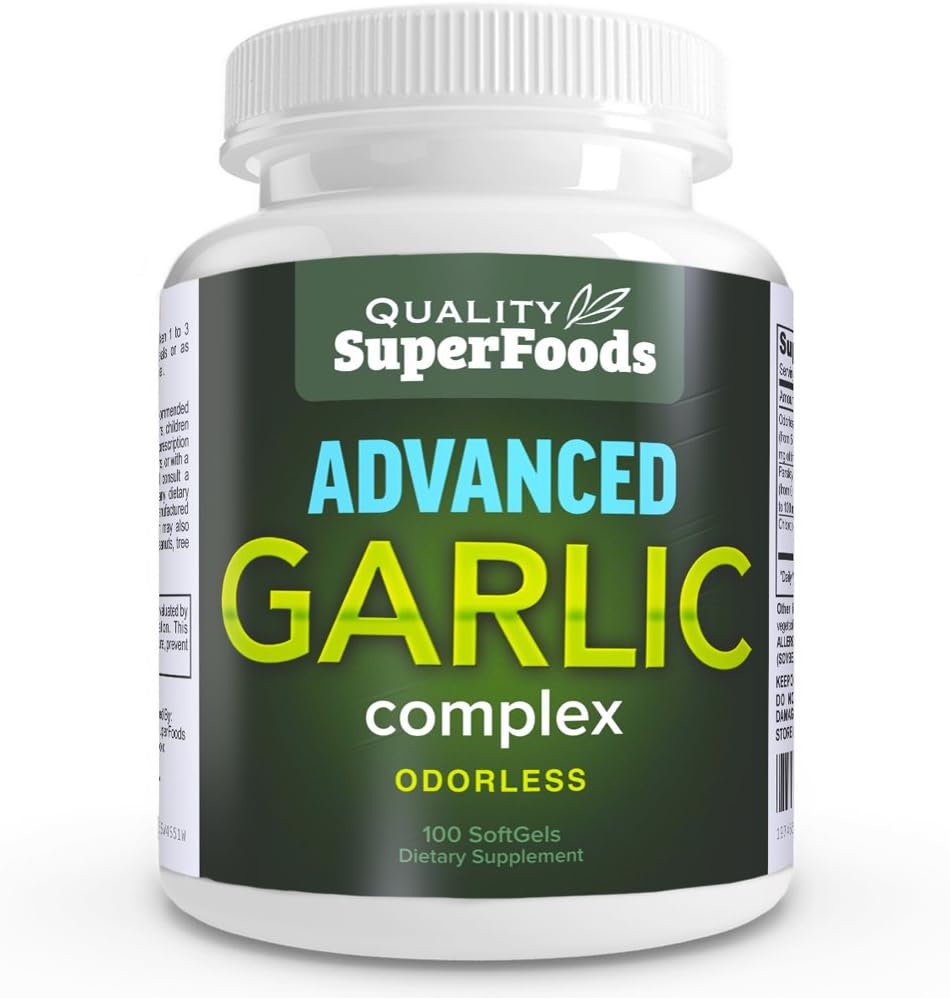 Gelişmiş Complex Kompleksi - Kalite SuperFoods (100ct) En Güçlü Kompleksi Odorless. (Allium sativum), Parsley (petroselinum crispum) ve Chlorophyll.