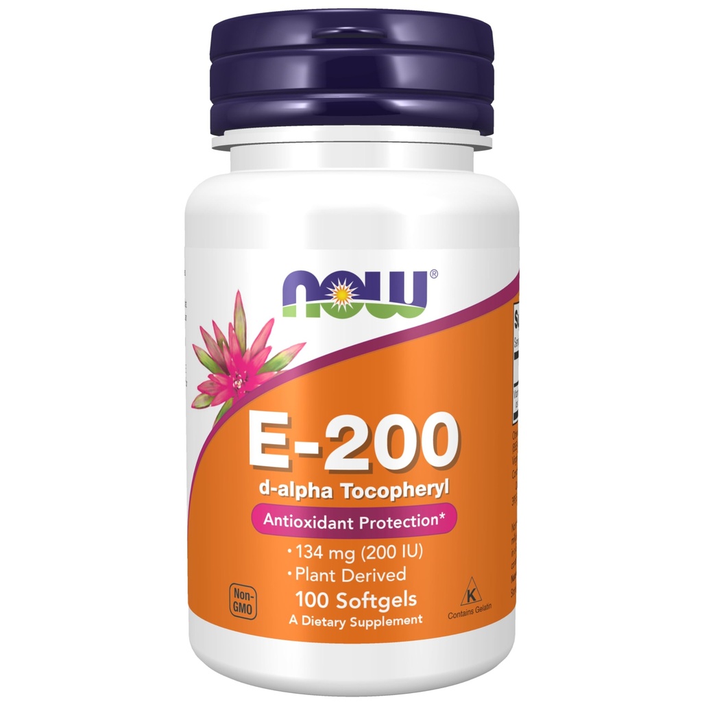 Şimdi Gıdalar Tamamlar, Vitamin E-200 IU, D-Alpha Tocopheryl, Antioksi Koruma*, 100 Softgels