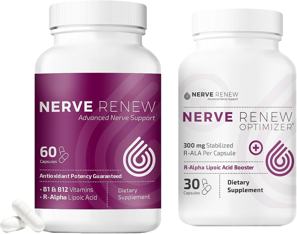 NERVE RENEW Advanced Nerve Support Supplement and Optimizer - Accelerated Nerve Supplement Sche - 30-Day Supply