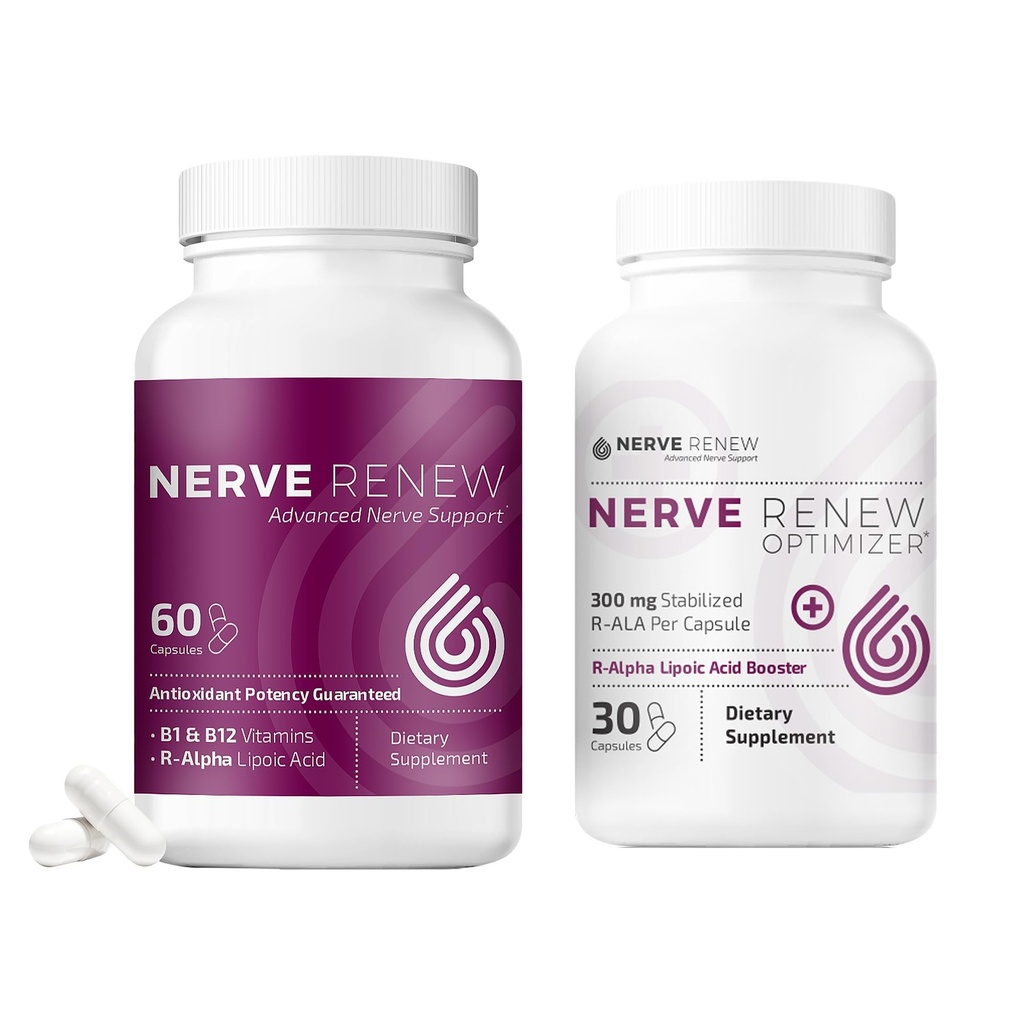 NERVE RENEW Advanced Nerve Support Supplement and Optimizer - Accelerated Nerve Supplement Sche - 30-Day Supply