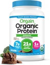 Orgain Organic Vegan Protein Toz + Yeşiller, Kremy Chocolate Fudge - 21g Plantive Protein, Gluten Free, Dairy & Lactose Free, Soy Free, No Sugar eklendi, Iron & Prebiyotiks for Gut Health - 1.94lb
