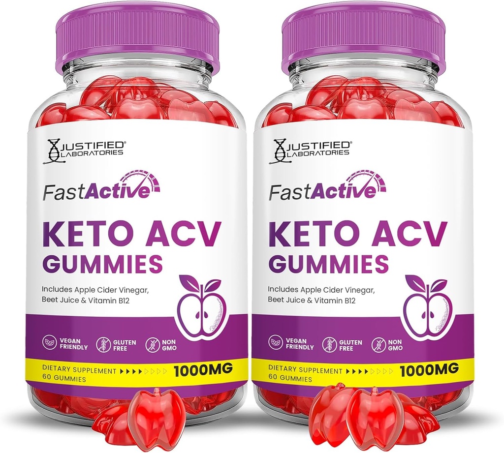 (2 Pack) Hızlı Active Keto ACV Gummies Advanced Formula 1000MG Fastactive Keto Gummies Apple Cider Vinegar Formula B12 Vegan Non GMO 120 Gummys
