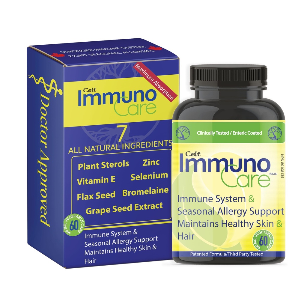 Celt Immunocare 60 v-caps - Ισχυρή εποχική αλλεργία Μείγμα - Ενηλίκων Ανοσία Υποστήριξη - Cholesterol Modulator - Φυτικές στερόλες Ultra Strength - 7 Βασική Ανοσία Ενισχυτικά Συστατικά