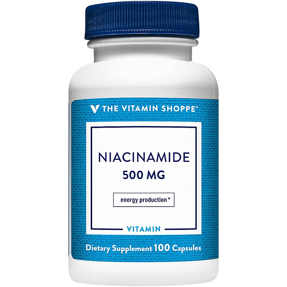 Shoppe Niacinamid 500MG, Kolesterol Seviyeleri Zaten Normal Adam İçinde, Bir Kez (100 Capsules)