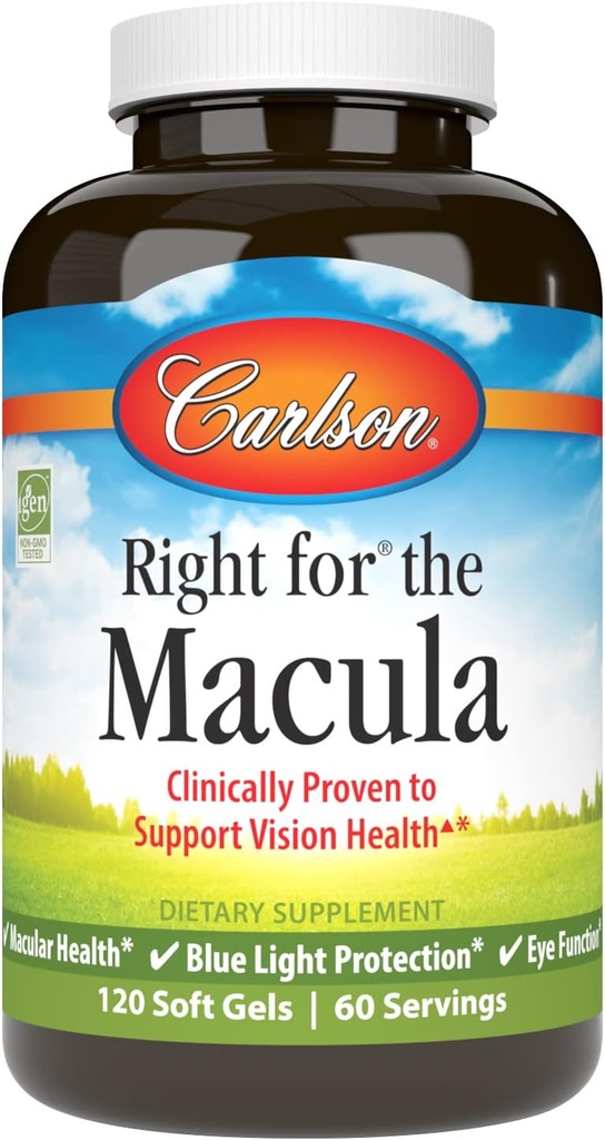 Carlson - Δικαίωμα για το Macula, κλινικά αποδεδειγμένα για να υποστηρίξει την υγεία του οράματος, Macular υγεία, προστασία του μπλε φωτός & λειτουργία ματιών, 120 Softgels