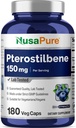 NusaPure Pterostilbene 150 mg 180 Veggie Caps (Non-GMO, Vegan)