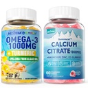 1Pack Sugar Freeuba Citrate, Citrate & 1Pack Vegan Omega-3 Gummies 1000 mg + Turmeric