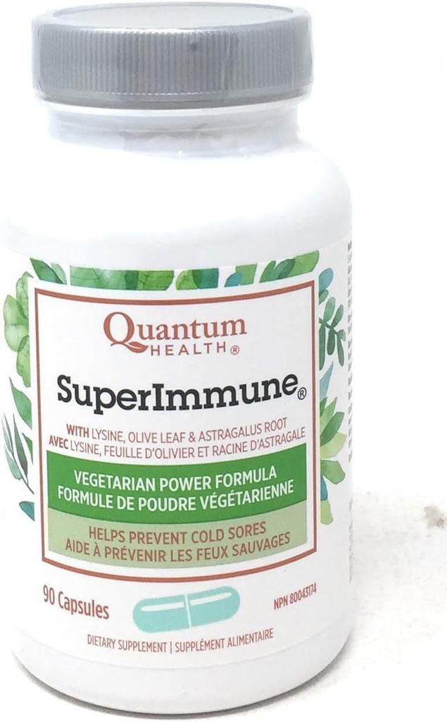 Quantum Health Super Immune+ Power Formula Diyetary Supplement, 90 Vegetarian Capsules