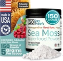 Atlantic Naturals Sea Moss Superfood Toz Ashwagandha, Beet Root ve Maca Root - Sea Moss Toz Sağlıklı Skin, Athletic Performansı ve Olumlu Mood - Vanilla Flavor (150g)