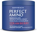 BodyHealth PerfectAmino Toz - BCAA ve EAA Toz Pre ve Post Workout - Amino Asit Enerji Erkekler ve Kadınlar için Temiz Kas ve Kurtarmayı Destekleyecek - Strawberry - 30 Hizmet