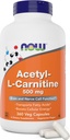 Şimdi Gıdalar Şimdi Acetyl L Carnitine 500 mg, 360 Veg Capsules - Non-GMO ACL 500 mg Caps