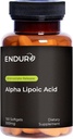 Endur Alpha Lipoic Acid, Antioksi Savunma ve Hücre Enerji Desteği, Immediate Bülteni, Vegan, Gluten Free, 300 mg (150 Softgels)