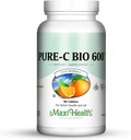 Βιταμίνη C Complex 600 mg συμπλήρωμα – συνιστώμενη ημερήσια δόση δισκία βιταμίνης C με Λεμόνια Bioflavonoids, Ασβέστιο & Φώσφορο – Ανοσοποιητική Υποστήριξη Υγείας – Pure- C Bio 600 - Μη- ΓΤΟ, Vit C Vegan 90 δισκία