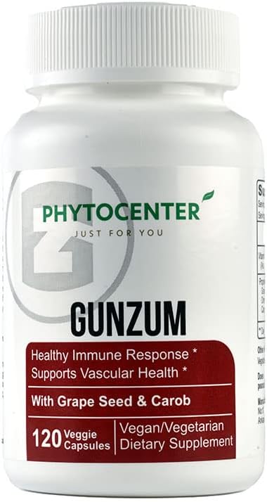 GUNZUM Vascular Health Support Supplement with Grape Tohum, Carob and Oriental Sweetgum (Vcaps)