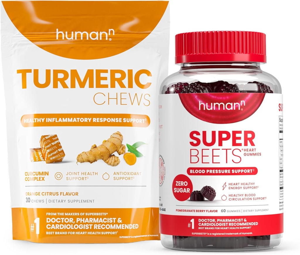 Humann Turmeric Chews ve Heart Gummies Zero Sugar