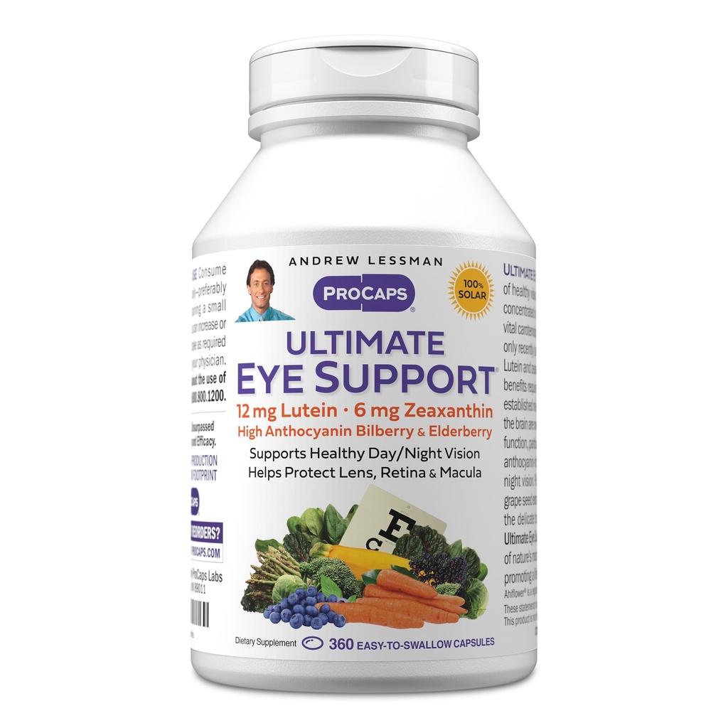 ANDREW LESSMAN Ultimate Eye Support 360 Softgels - 12 mg Lutein, 6 mg Zeaxanthin, Bilberry, Key Nutrients to Support Eye Health and Opti Health Katkı yok. Swallow Yumuşak