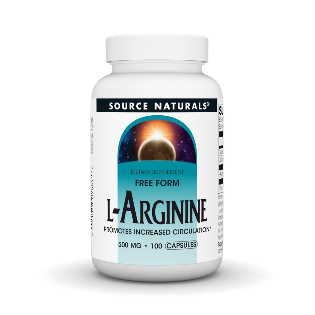 Source Naturals Free Form L-αργινίνη, 500mg - 100 Κάψουλες