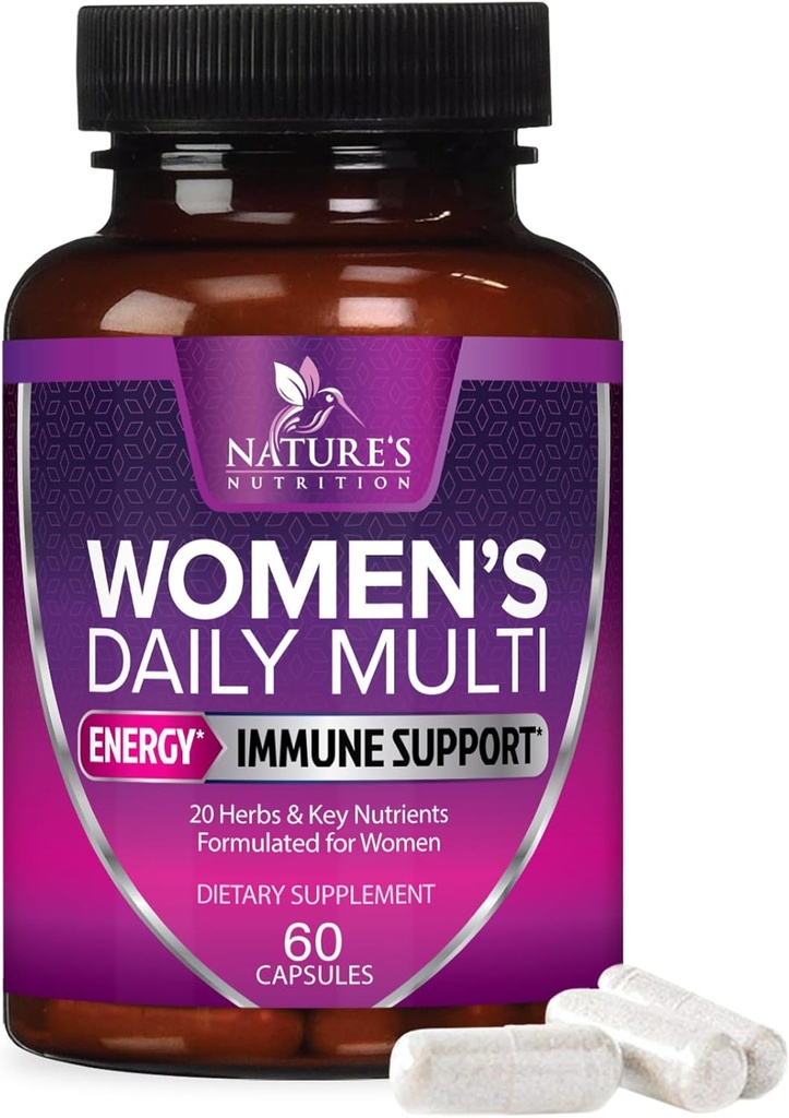 Kadınlar için Multivitamin - A, C, D, E, B6, B12, çinko,dis & Magnezyum, Kadınlar Bone Health, Energy & Immune Support - 60 Capsules