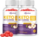 Keto Acv Gummies for Advanced Weight Loss & Belly Fat Burn - Pro Active Super Apple Cider Vinegar Gummies - Rapid Fat Burner Diet Supplement for Women Men - Sugar Free & Gluten Free (1000MG)