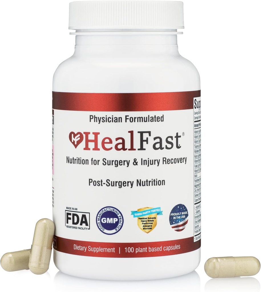 HealFast Post Surgery & Injury Recovery Supplement - Supports Healing, Scar Treatment & Bruising - BBL Post-Op Cerrahi Kurtarma Desteği
