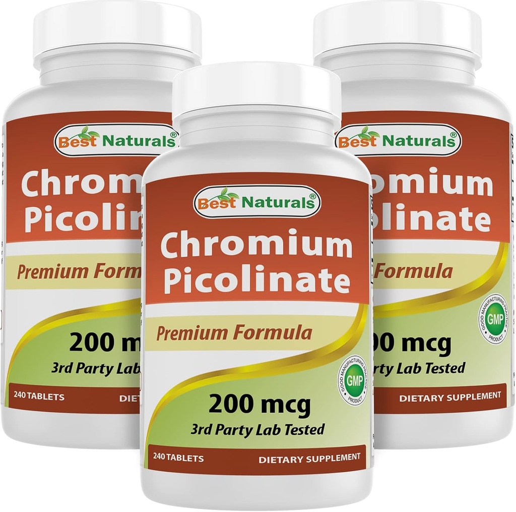 Best Naturals Chromium Picolinate 200 mcg 240 δισκία (240 Count (Pack of 3))
