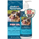 Alaska Naturals Wild Alaskan Fish Oil Supplement for Dogs Skin and Coat with EPA DHA Omega 3 Fatty Acids Sustainable Liquid Food Topper 32 oz. Pump Pump