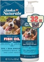 Alaska Naturals Wild Alaskan Fish Oil Supplement for Dogs Skin and Coat with EPA DHA Omega 3 Fatty Acids Sustainable Liquid Food Topper 32 oz. Pump Pump