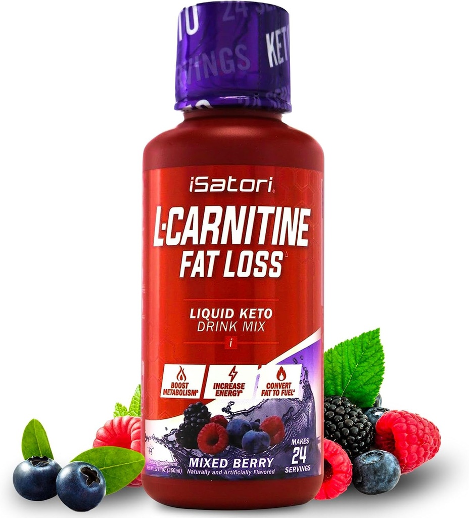 iSatori L-Carnitine 1500, Sıvı L-Carnitine with Acetyl L-Carnitine, Karma Berry Flavor (24 Hizmet) & Malibu Beach Flavor (24 Hizmet)