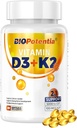 MCT Oil Supplement ile D3 K2, D3 5000 IU & K2 100MCG (MK7), Destekler Immune, Bone & Teeth Health - Gluten Free Non-GMO - 30 Softgels
